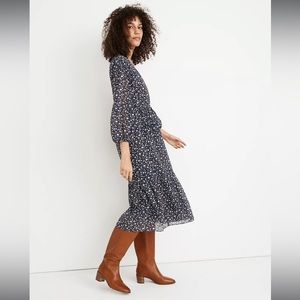 Madewell Tie-Waist Midi Dress in Harvest Vine Size Small